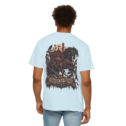 Round and Round the Lost Souls Go | Haunted Carousel Gothic Circus Shirt