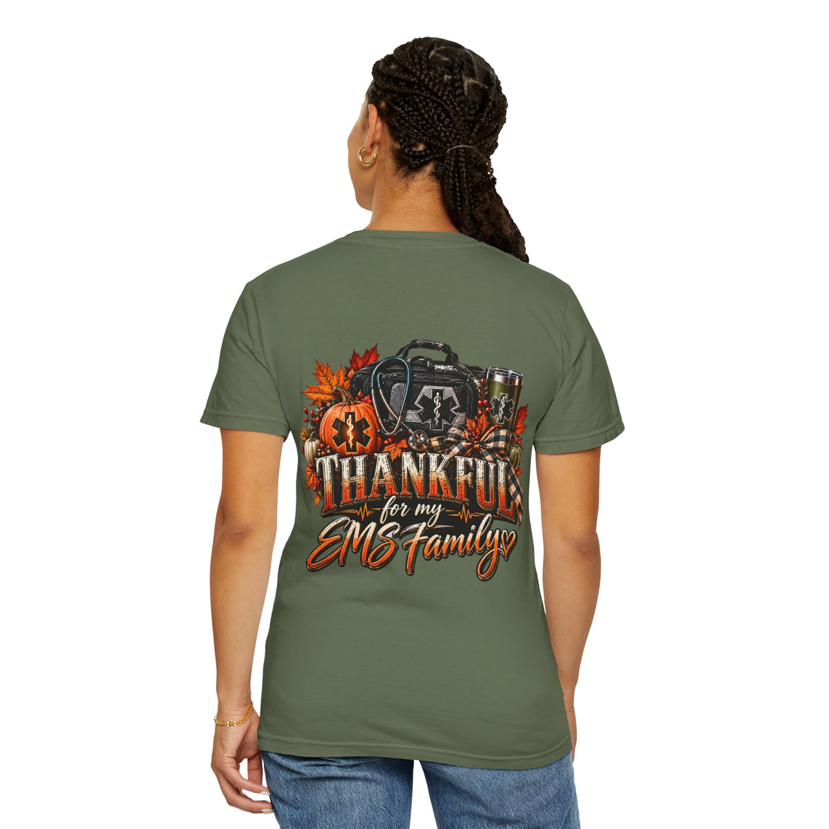 Thankful for My EMS Family Shirt | Paramedic Thanksgiving Sweatshirt | EMT Fall Shirt | First Responder Gift | EMS Crewneck or T-Shirt