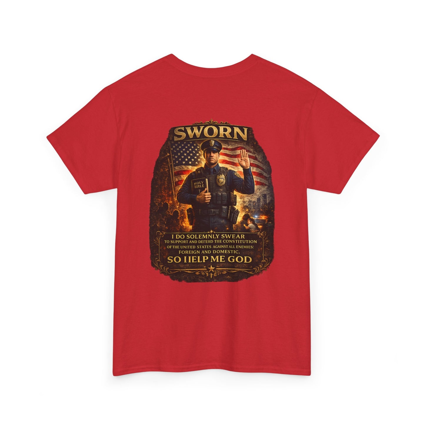 Law Enforcement Oath T-Shirt — Sworn Police Tribute Tee