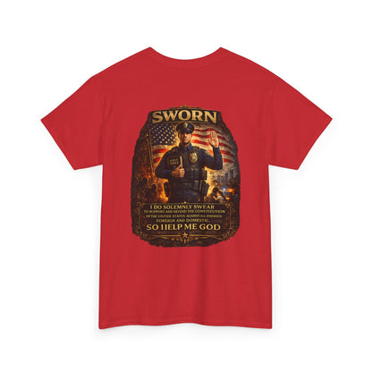 Law Enforcement Oath T-Shirt — Sworn Police Tribute Tee