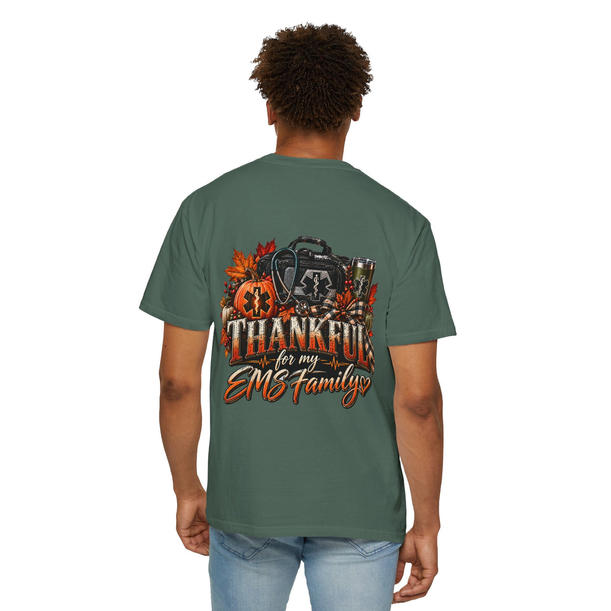 Thankful for My EMS Family Shirt | Paramedic Thanksgiving Sweatshirt | EMT Fall Shirt | First Responder Gift | EMS Crewneck or T-Shirt