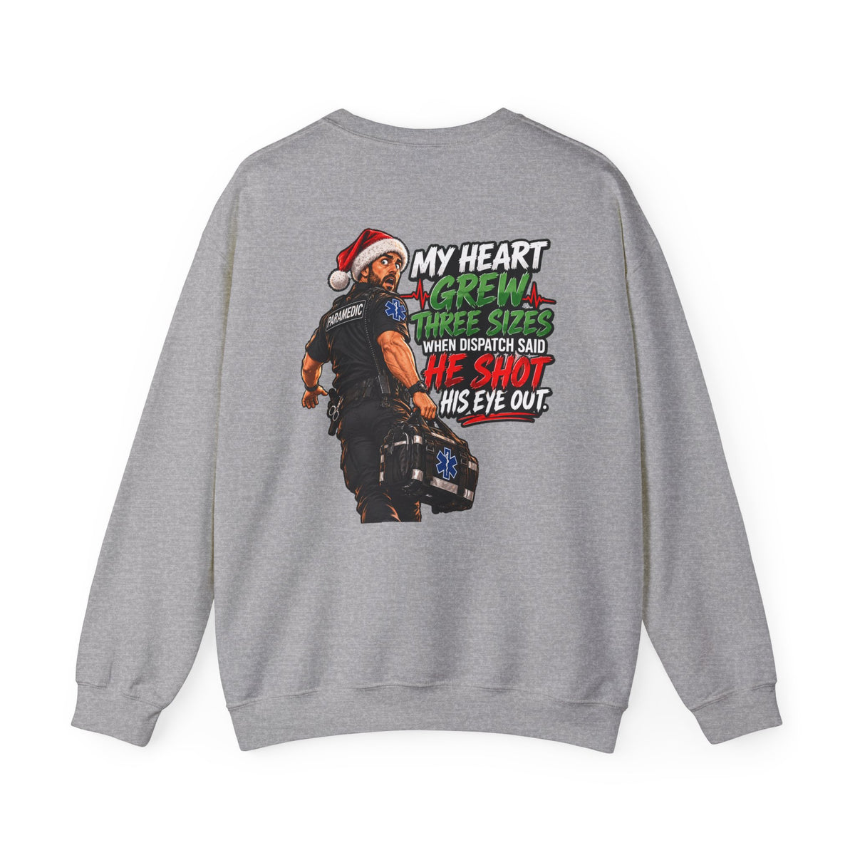 Funny Paramedic Christmas Shirt, My Heart Grew Three Sizes, EMS Holiday T-Shirt, EMT Christmas Gift, First Responder Humor