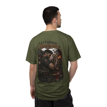 Firefighter Tribute T-Shirt — "343 Never Forget" Fire Rescue Back Design
