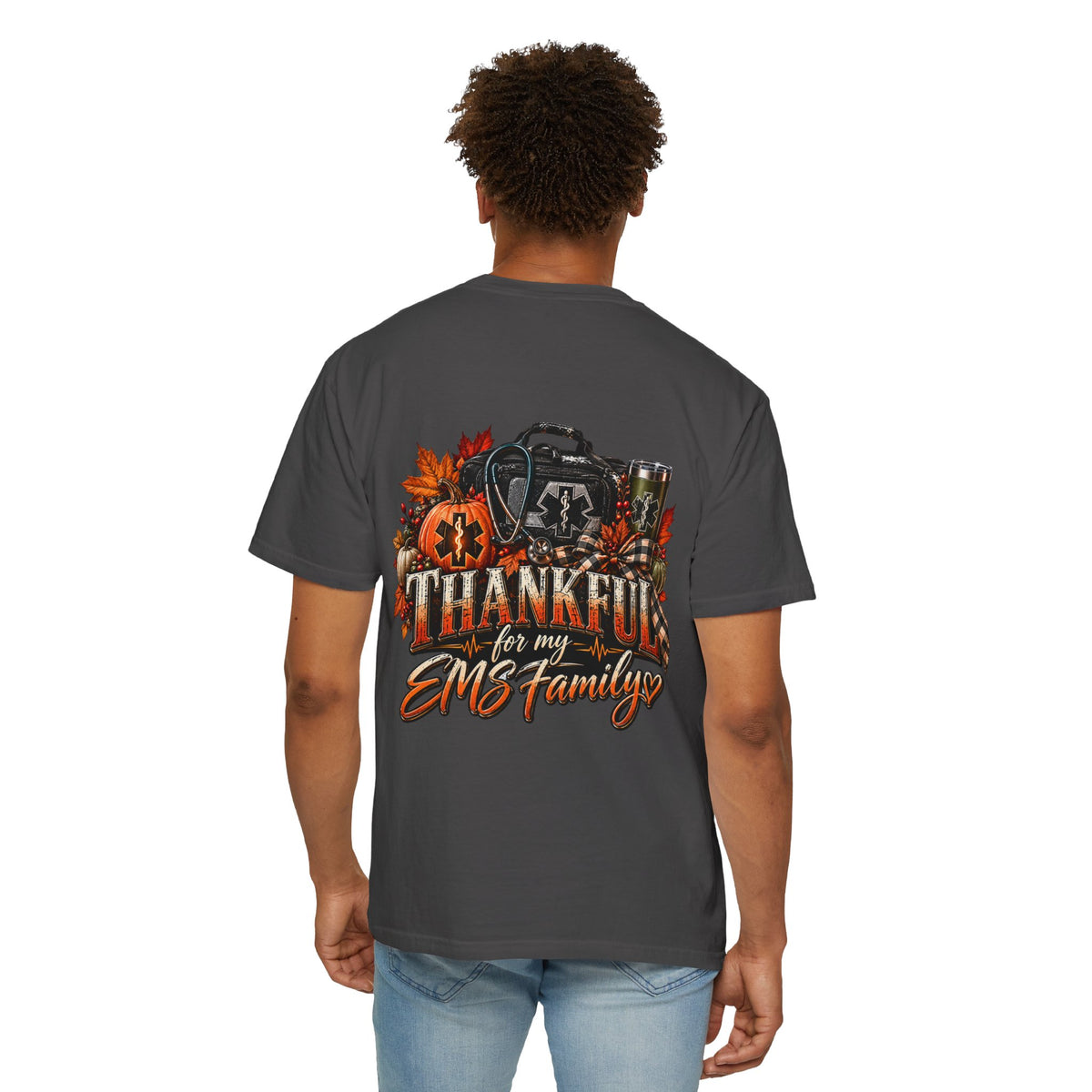 Thankful for My EMS Family Shirt | Paramedic Thanksgiving Sweatshirt | EMT Fall Shirt | First Responder Gift | EMS Crewneck or T-Shirt