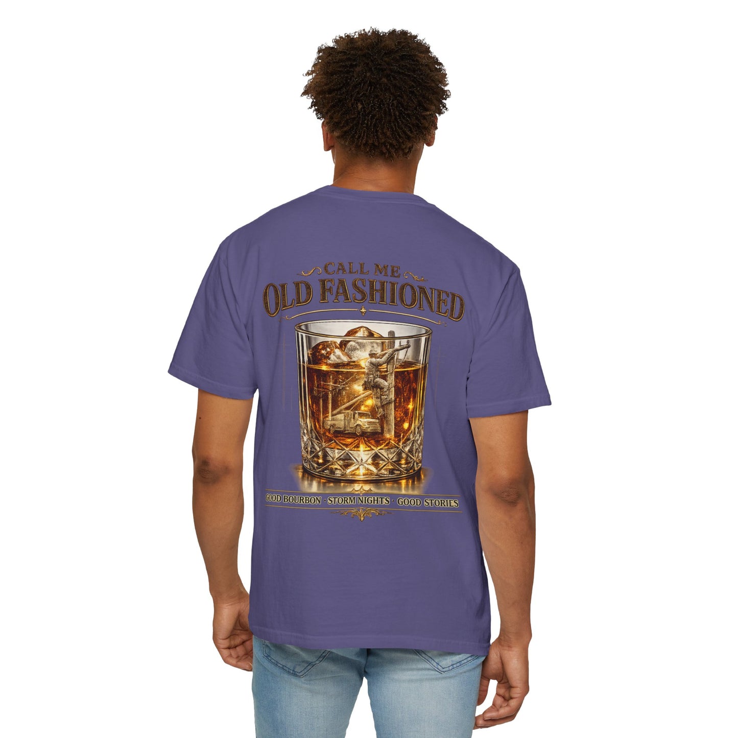 Lineman Bourbon & Storm Chaser T-Shirt — "Call Me Old Fashioned"