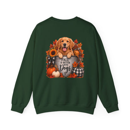 Golden Retriever Fall Dogs Sweatshirt | Autumn Pumpkins Sunflowers Plaid