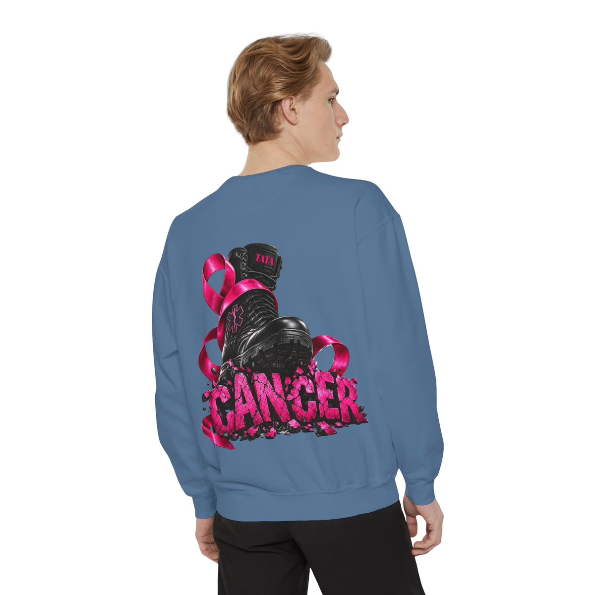 Cancer Awareness Sweatshirt  EMS Edition– Pink Ribbon Fighter Graphic Crewneck