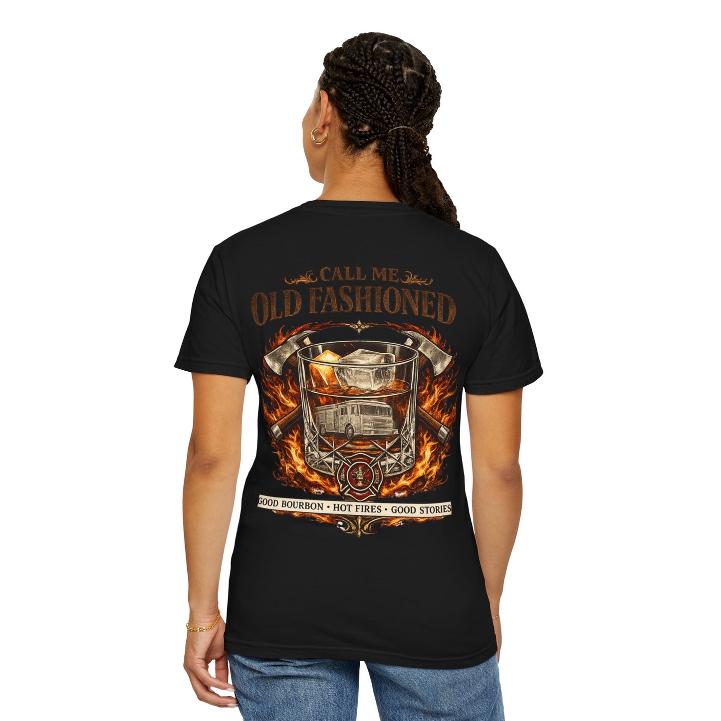 Firefighter Bourbon & Brotherhood T-Shirt — "Call Me Old Fashioned"
