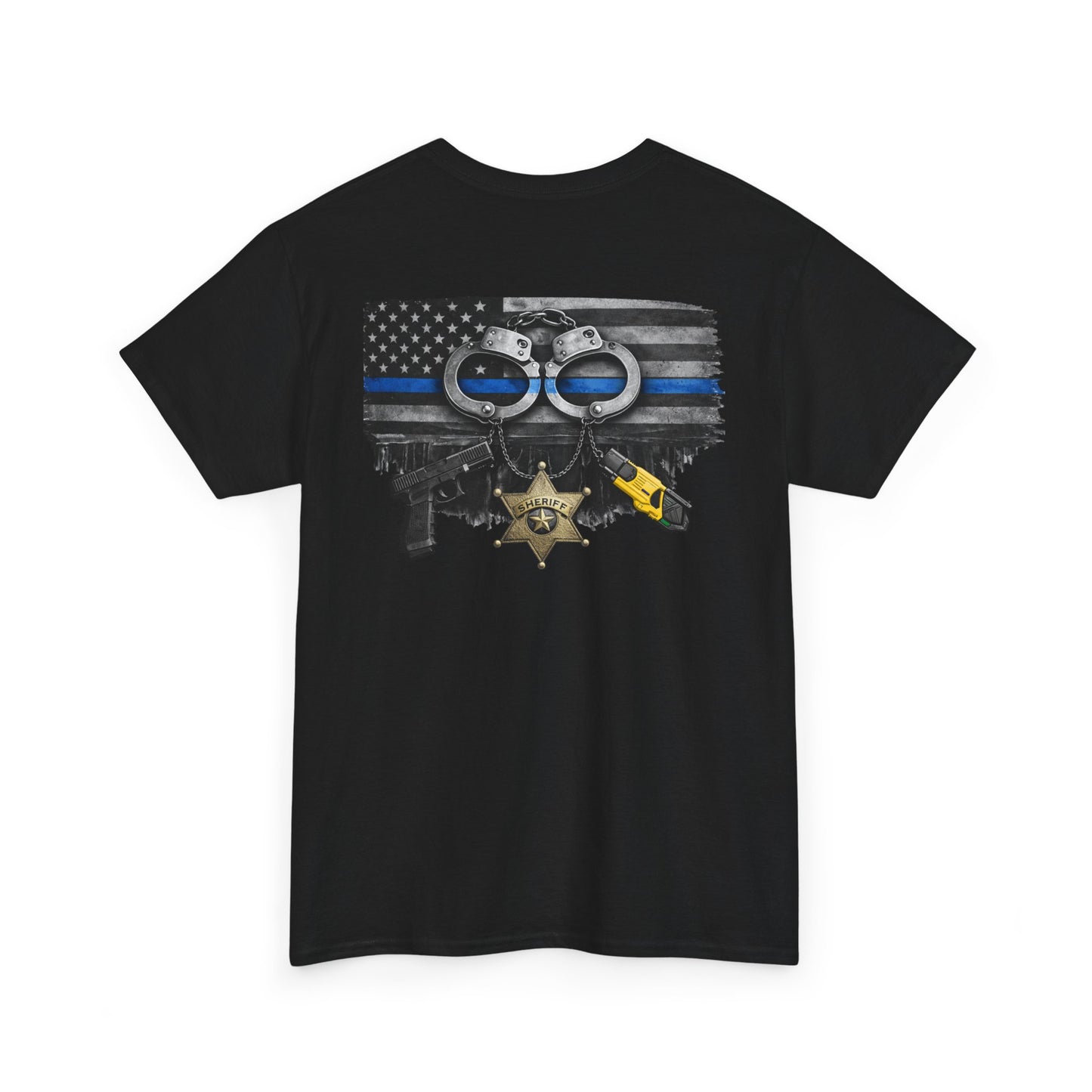 Blue Line Flag Police Support T-Shirt, police gift, officer gear