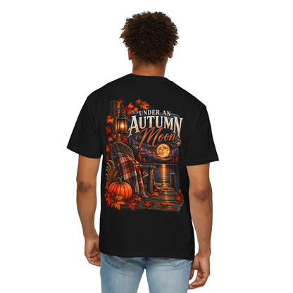 Under an Autumn Moon T-Shirt | Fall Lake Scene, Pumpkins & Plaid
