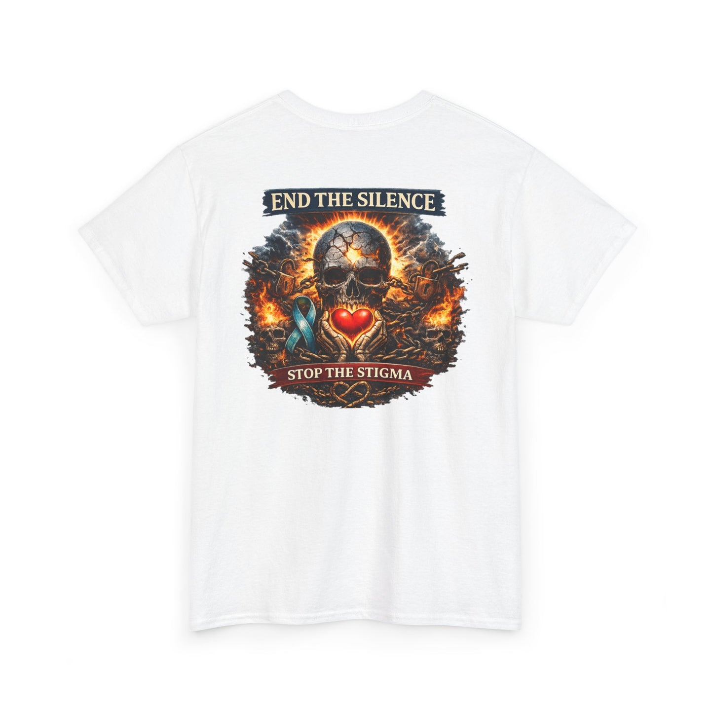 End The Silence Skull Mental Health Awareness Tee | Stop The Stigma
