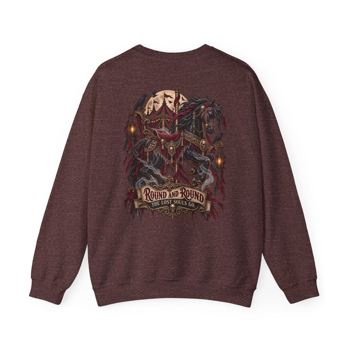 Round and Round the Lost Souls Go | Haunted Carousel Gothic Circus Shirt