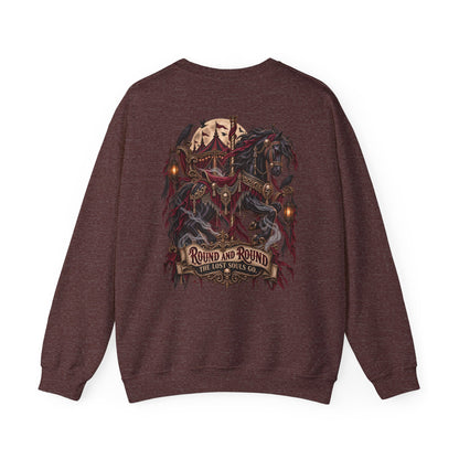 Round and Round the Lost Souls Go | Haunted Carousel Gothic Circus Shirt