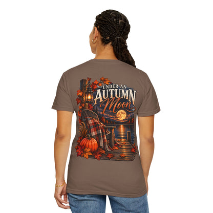 Under an Autumn Moon T-Shirt | Fall Lake Scene, Pumpkins & Plaid