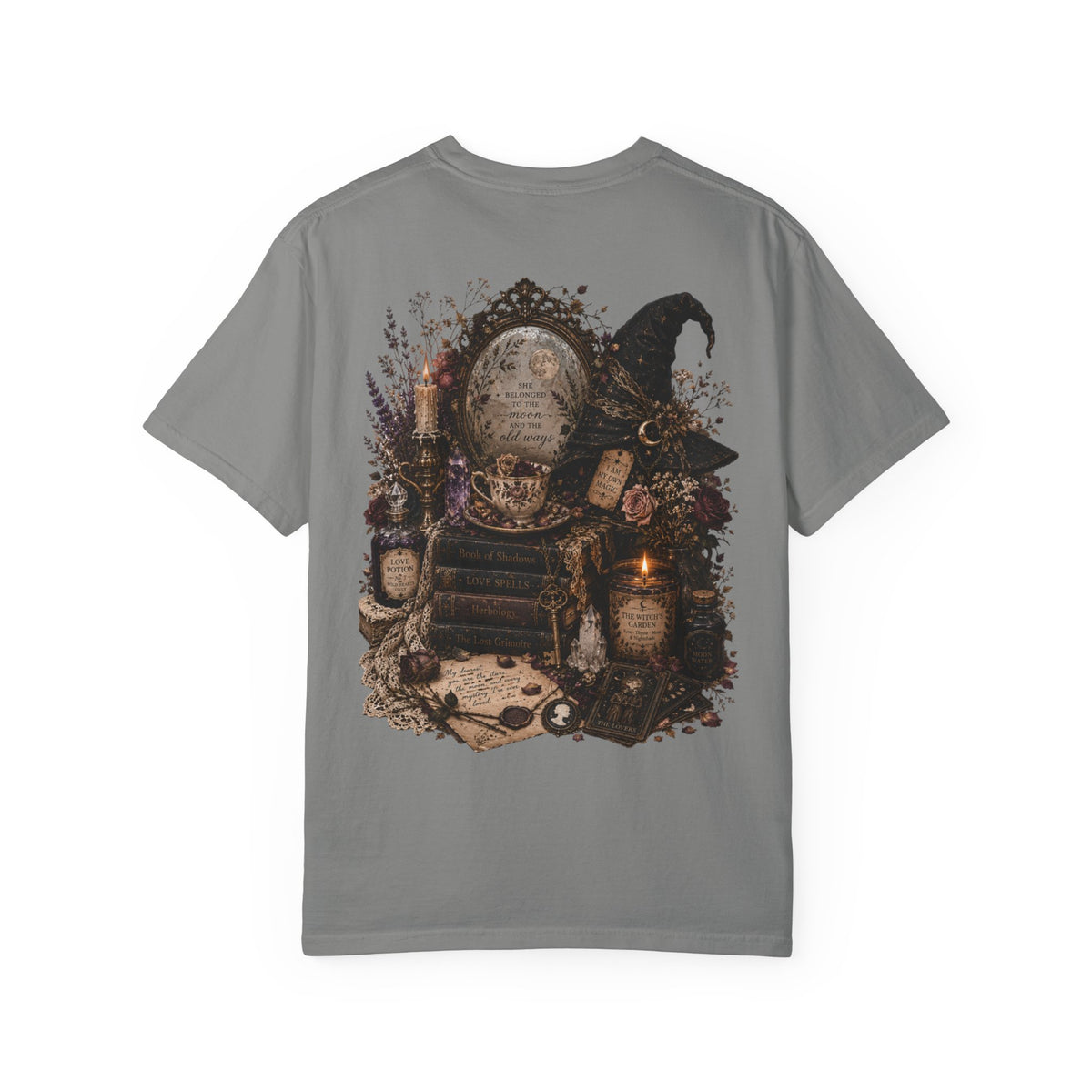 Witchy Altar Illustration T-Shirt | Tarot, Moon, Candles