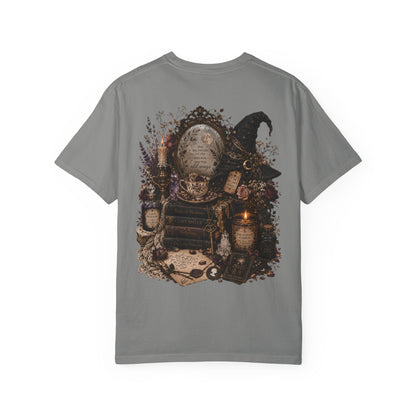 Witchy Altar Illustration T-Shirt | Tarot, Moon, Candles