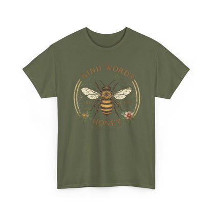 Kind Words Stick Like Honey Bee T-Shirt — Sweet Southern Positive Vibes Tee
