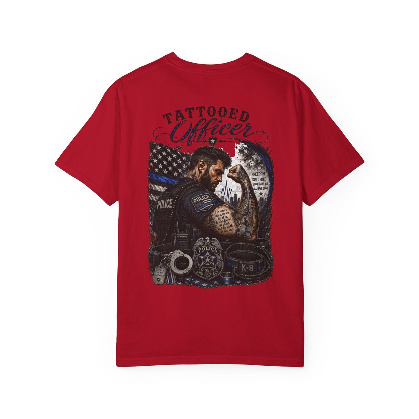 Thin Blue Line Tribute K-9 Police T-Shirt — To Serve & Protect