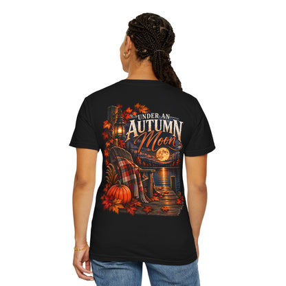 Under an Autumn Moon T-Shirt | Fall Lake Scene, Pumpkins & Plaid