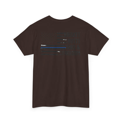 Thin Blue Line Patriotic BBQ Shirt Brisket Butts Ribs Smoker Tee | American Flag Grill