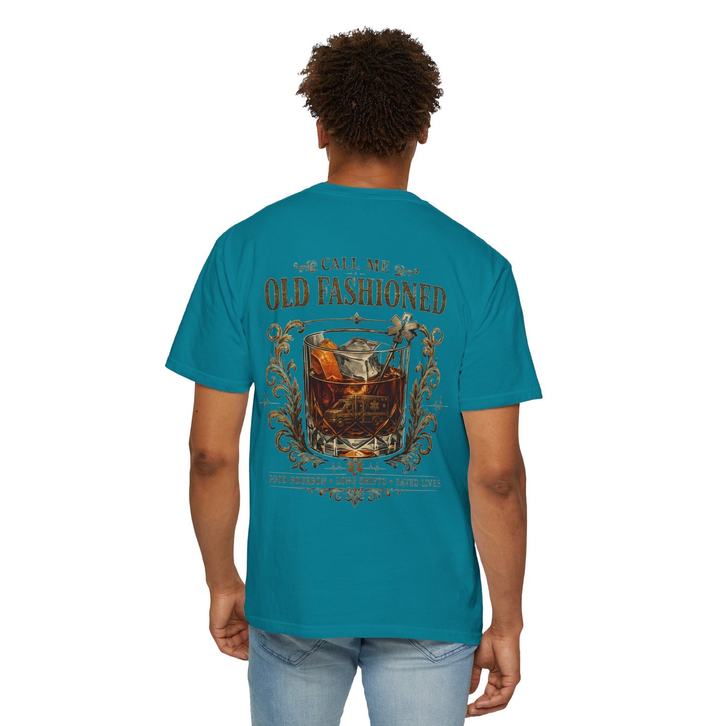 EMS Bourbon & Ambulance Whiskey T-Shirt — "Call Me Old Fashioned"