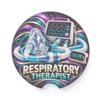 Respiratory Therapist Car Coaster — Soapstone Drink Holder with Ventilator Design