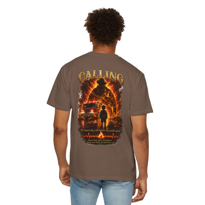 Firefighter Legacy T-Shirt — "He Heard the Call Before He Could Speak" Back Design