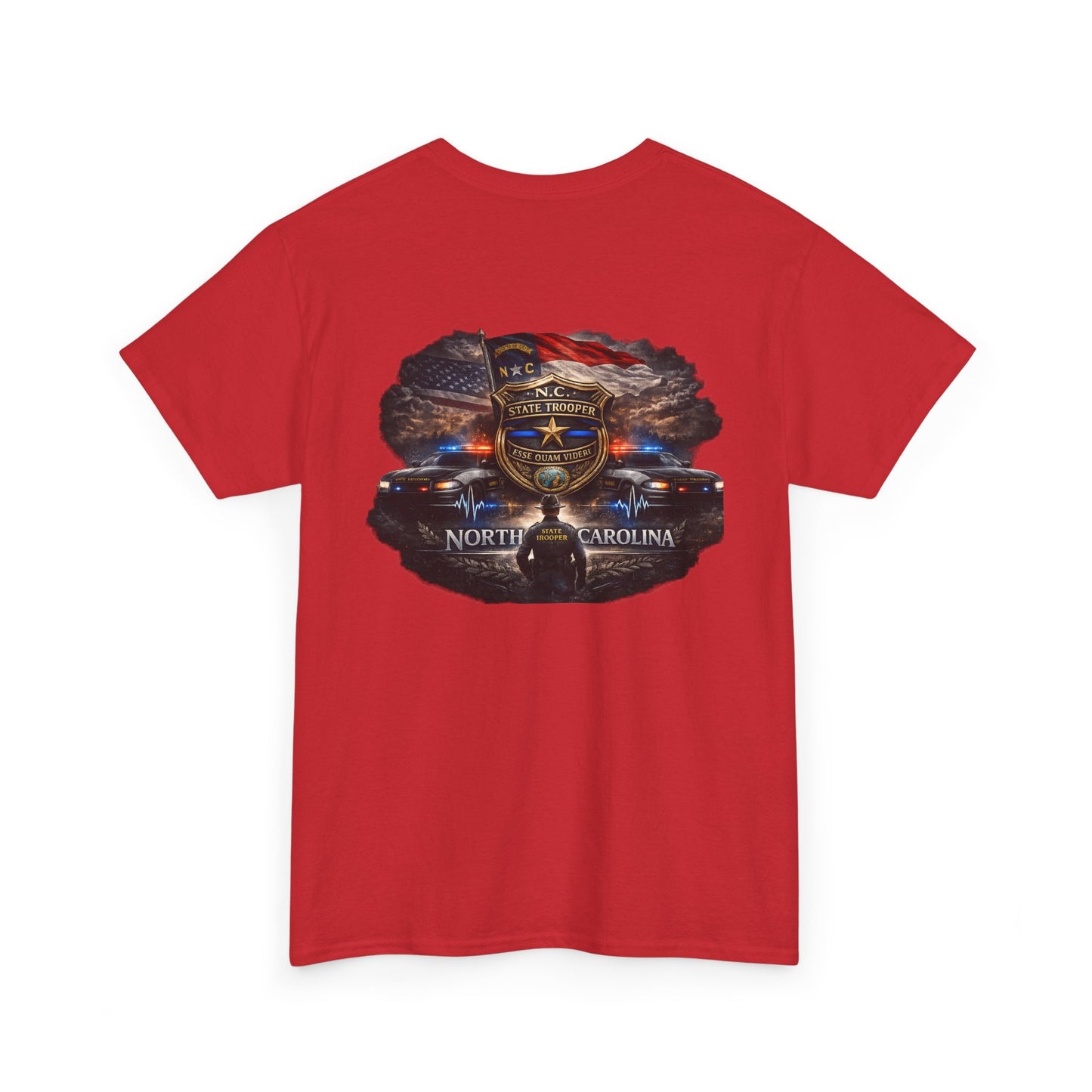 Sworn to serve-State Trooper Badge North Carolina T‑Shirt – Motto