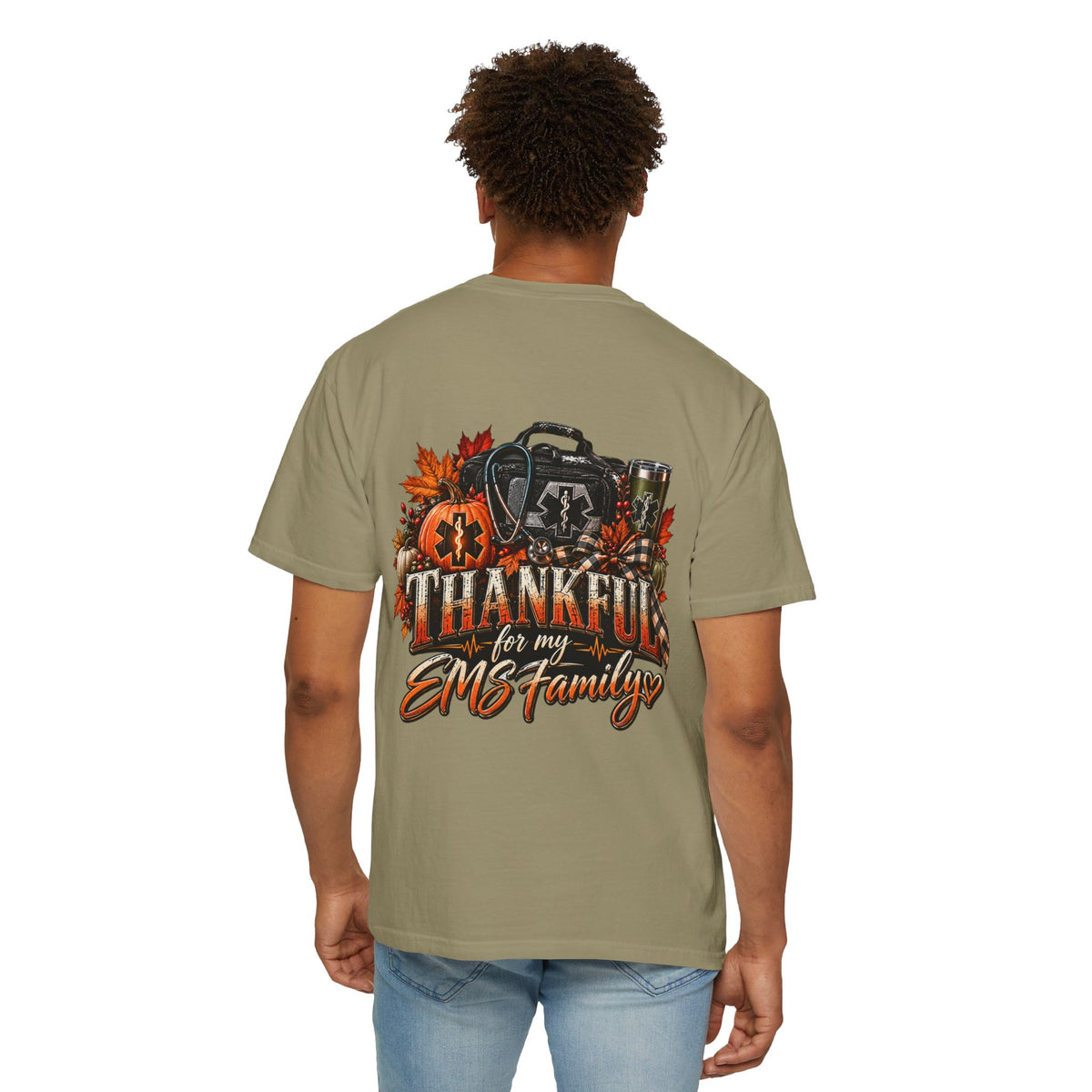 Thankful for My EMS Family Shirt | Paramedic Thanksgiving Sweatshirt | EMT Fall Shirt | First Responder Gift | EMS Crewneck or T-Shirt