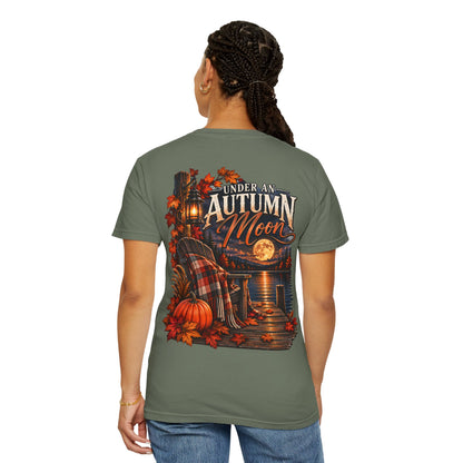 Under an Autumn Moon T-Shirt | Fall Lake Scene, Pumpkins & Plaid