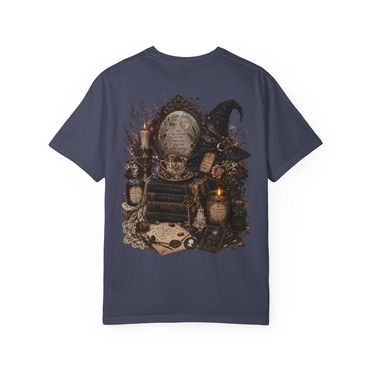 Witchy Altar Illustration T-Shirt | Tarot, Moon, Candles