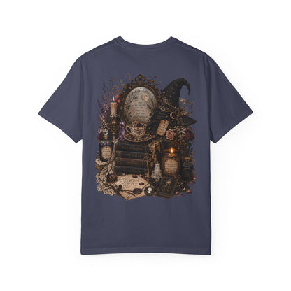 Witchy Altar Illustration T-Shirt | Tarot, Moon, Candles