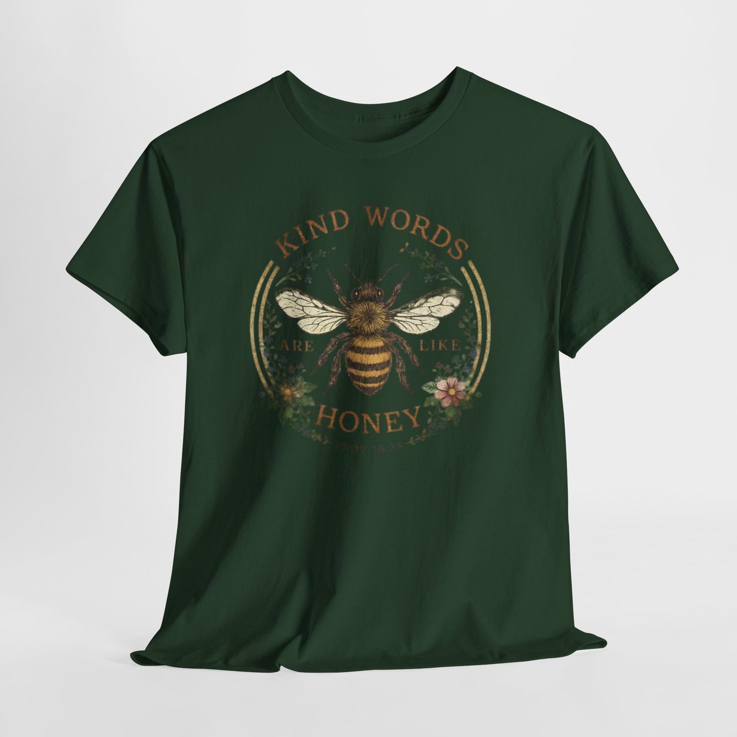 Kind Words Stick Like Honey Bee T-Shirt — Sweet Southern Positive Vibes Tee