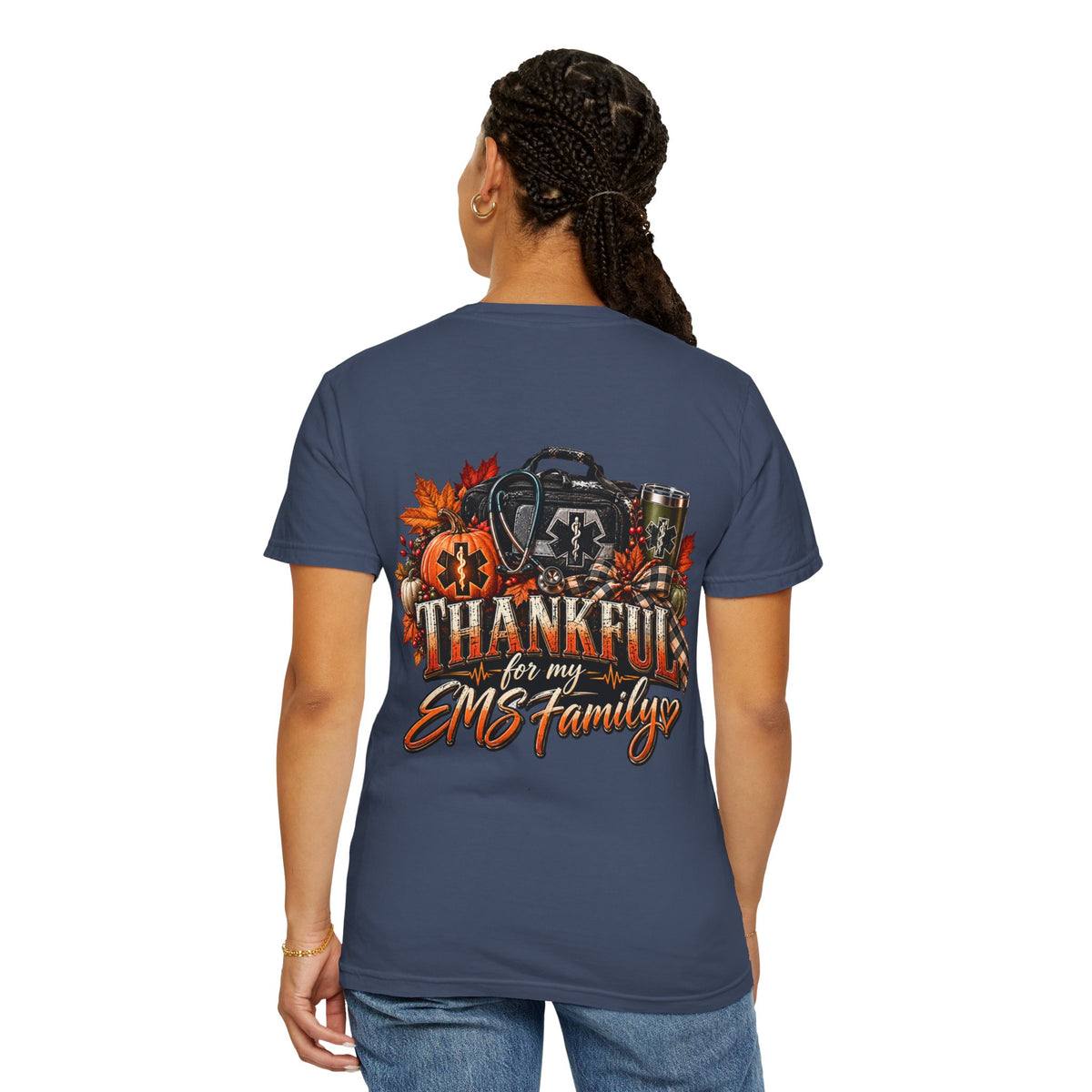 Thankful for My EMS Family Shirt | Paramedic Thanksgiving Sweatshirt | EMT Fall Shirt | First Responder Gift | EMS Crewneck or T-Shirt