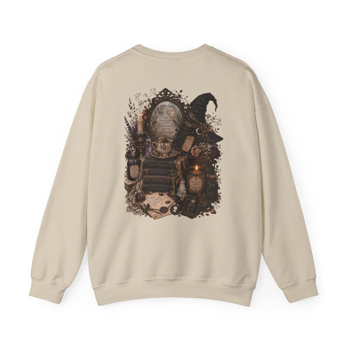 Witchy Apothecary Spellcaster Illustration Sweatshirt | Occult, Vintage Potion Art
