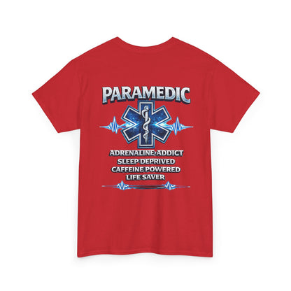 Adrenaline & Caffeine EMT Paramedic Tee | First Responder Typography