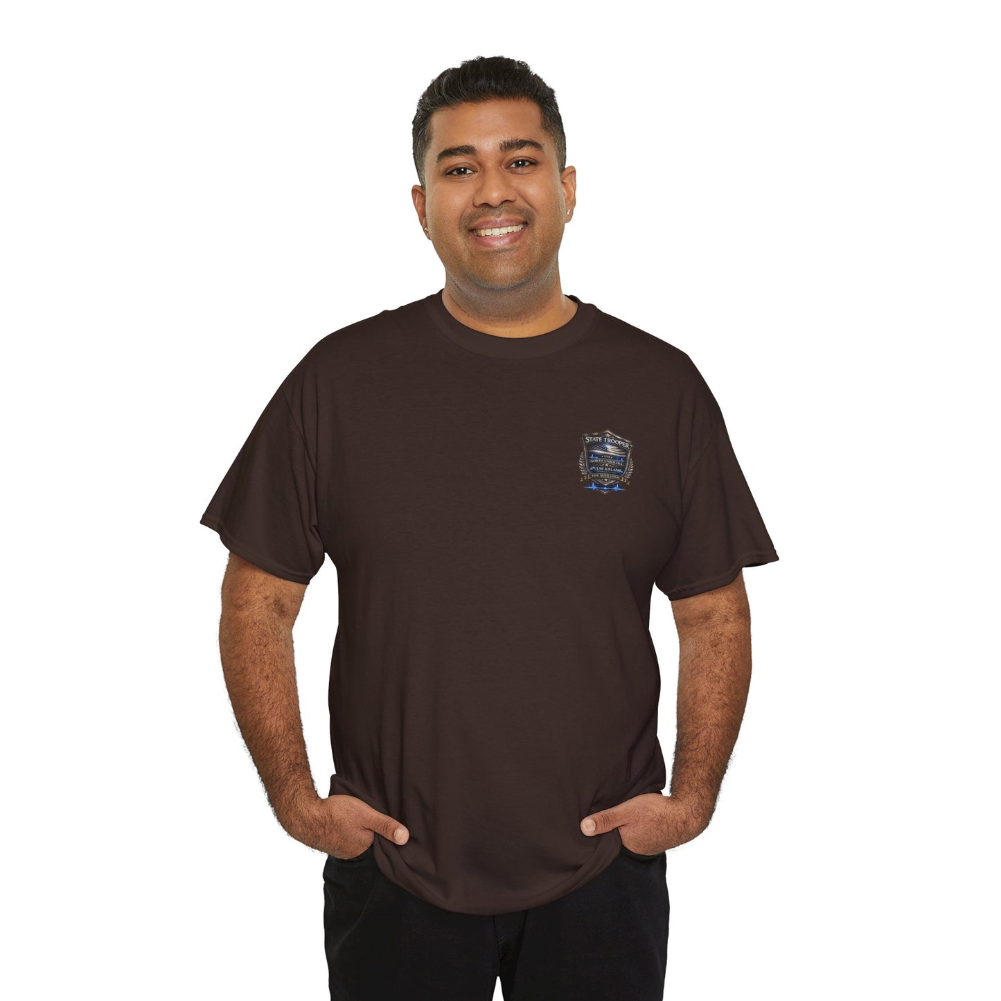 Sworn to serve-State Trooper Badge North Carolina T‑Shirt – Motto