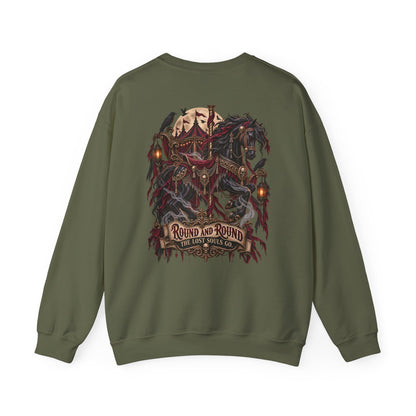 Round and Round the Lost Souls Go | Haunted Carousel Gothic Circus Shirt