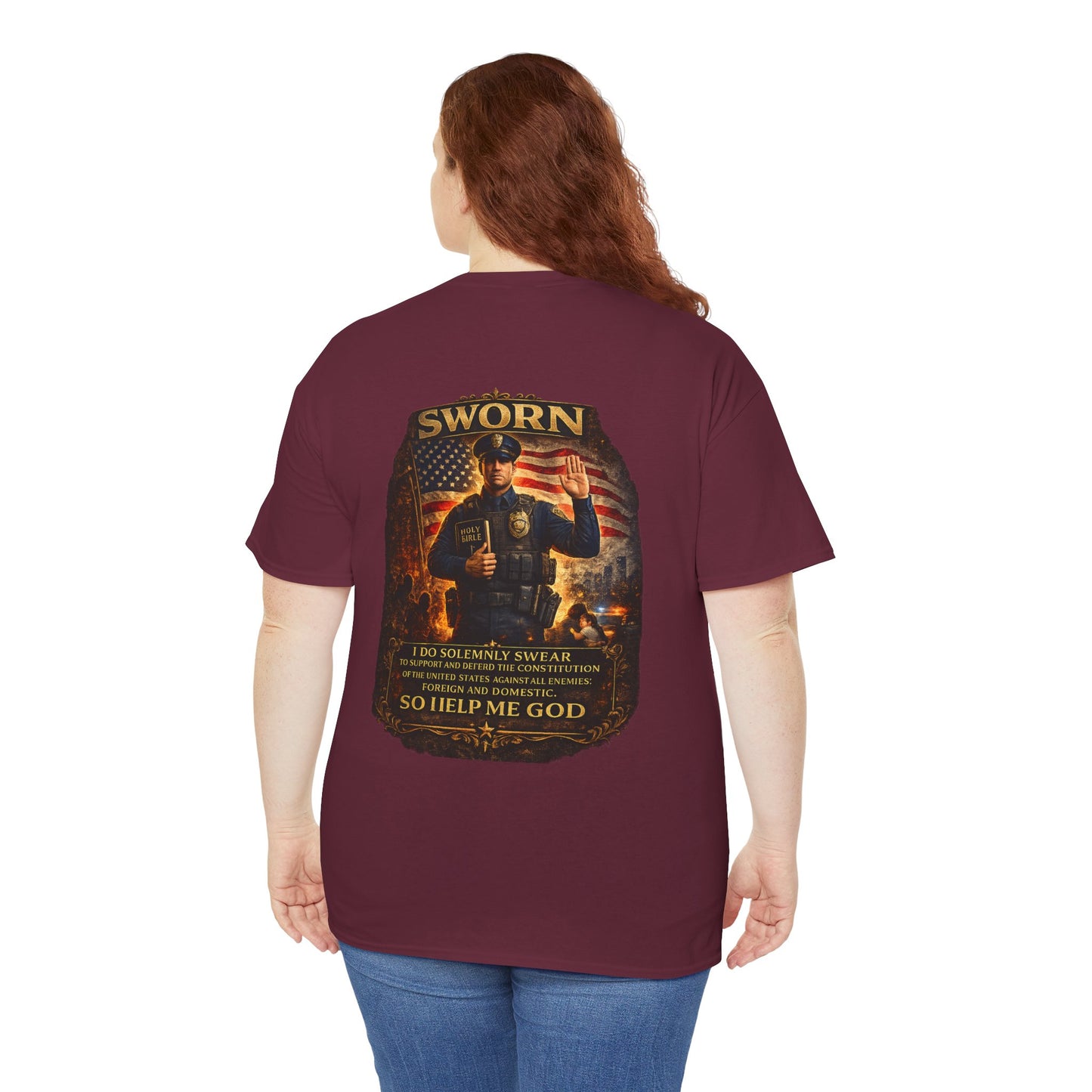 Law Enforcement Oath T-Shirt — Sworn Police Tribute Tee