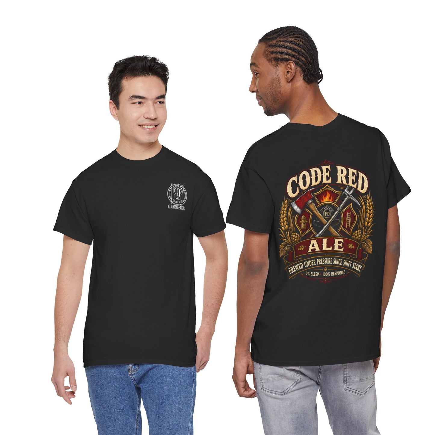 Code Red Ale Firefighter T‑Shirt — Brewed Under Pressure Tribute