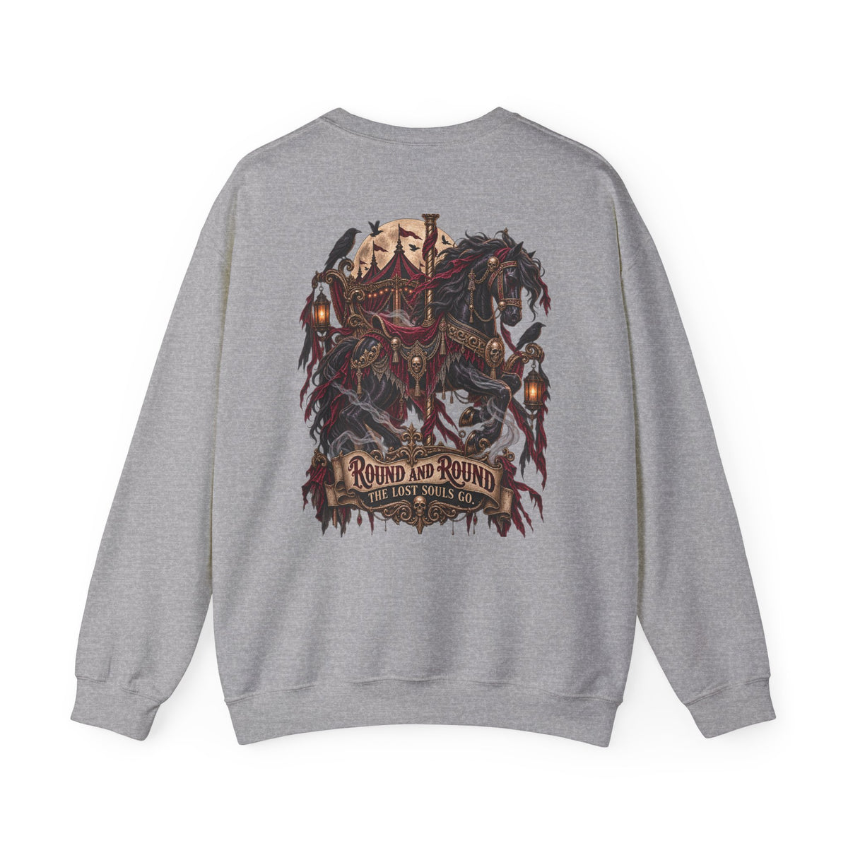 Round and Round the Lost Souls Go | Haunted Carousel Gothic Circus Shirt