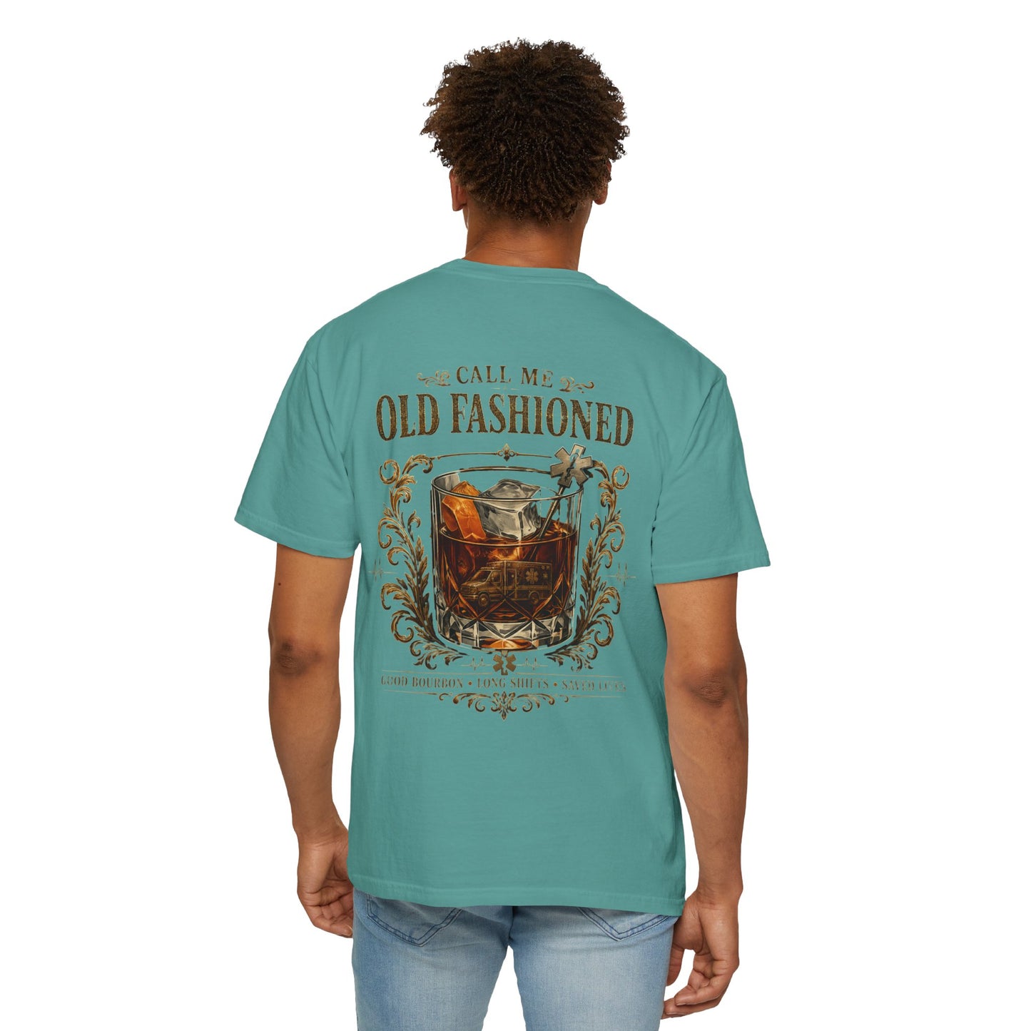 EMS Bourbon & Ambulance Whiskey T-Shirt — "Call Me Old Fashioned"