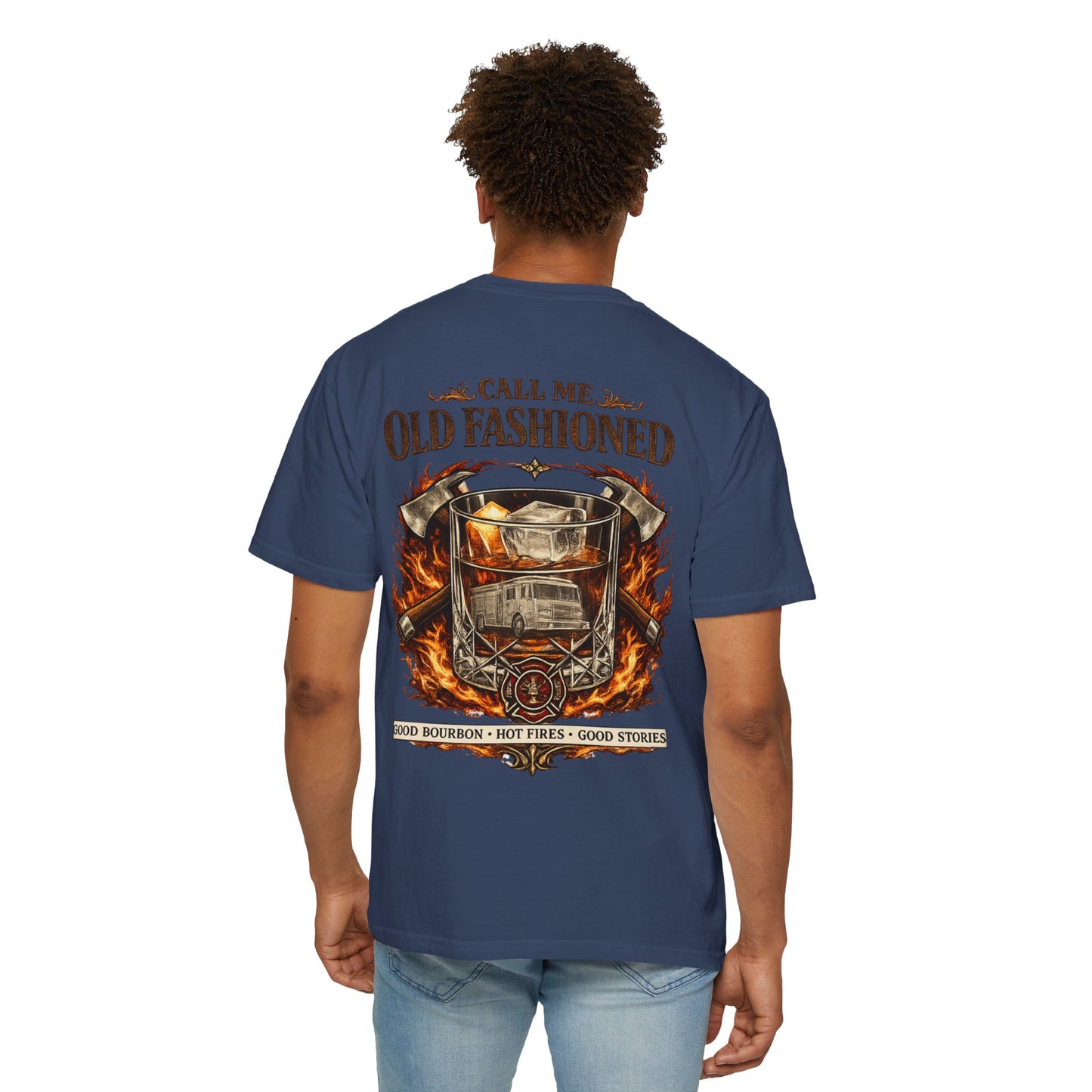 Firefighter Bourbon & Brotherhood T-Shirt — "Call Me Old Fashioned"