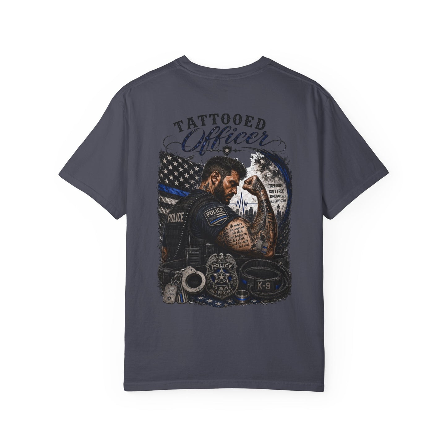 Thin Blue Line Tribute K-9 Police T-Shirt — To Serve & Protect