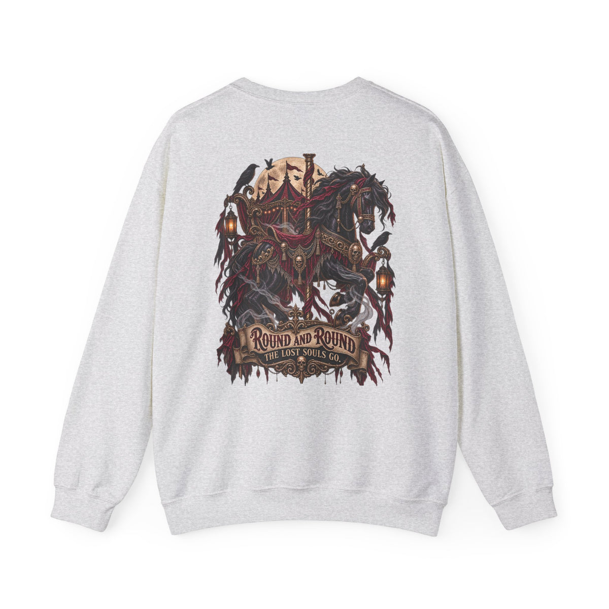 Round and Round the Lost Souls Go | Haunted Carousel Gothic Circus Shirt