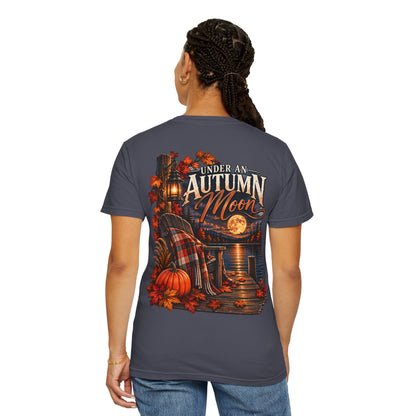 Under an Autumn Moon T-Shirt | Fall Lake Scene, Pumpkins & Plaid