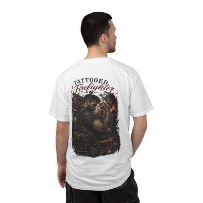 Firefighter Tribute T-Shirt — "343 Never Forget" Fire Rescue Back Design
