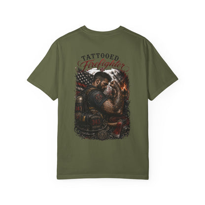 Firefighter Tribute T-Shirt — "343 Never Forget" Fire Rescue Back Design