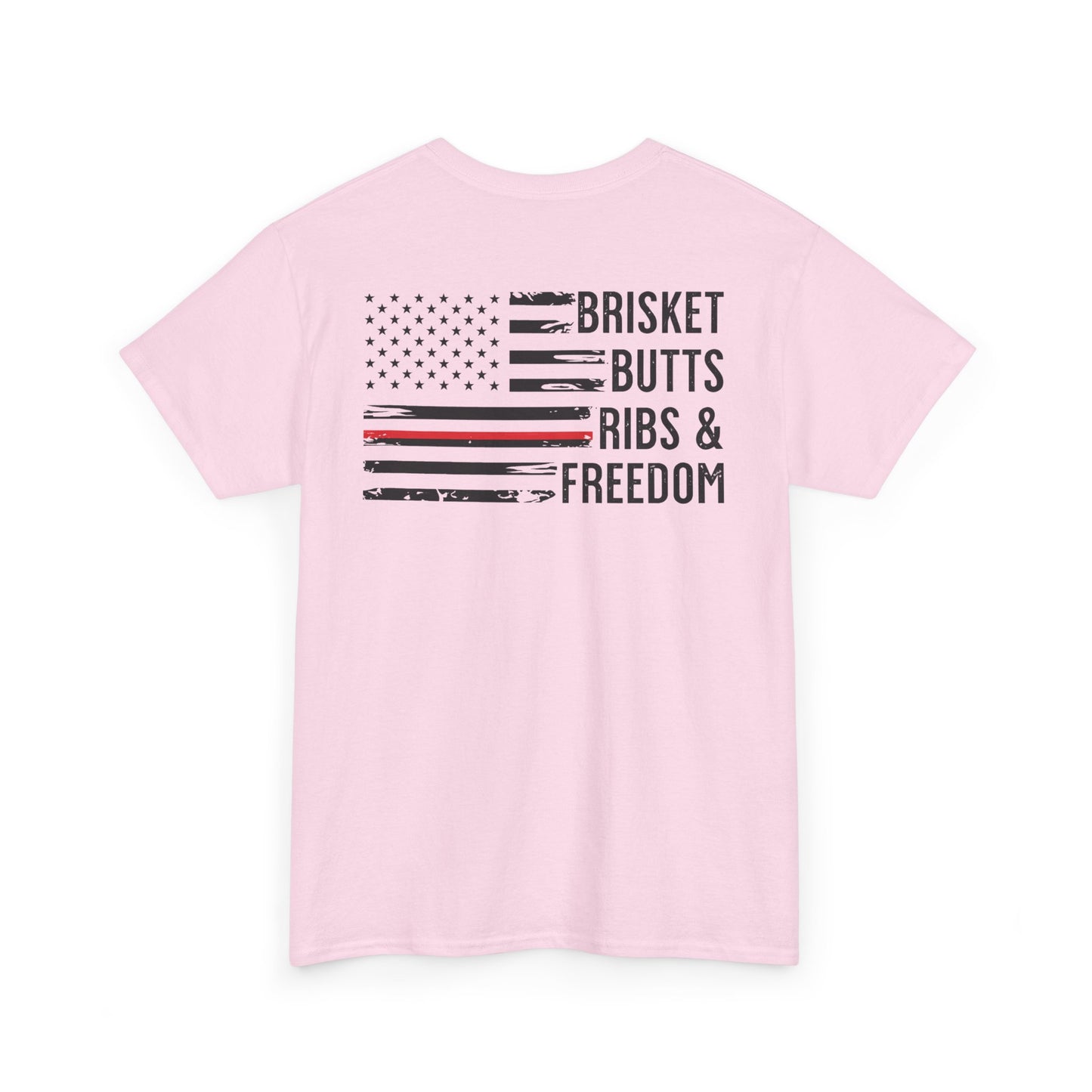 Copy of Thin Blue Line Patriotic BBQ Shirt Brisket Butts Ribs Smoker Tee | American Flag Grill