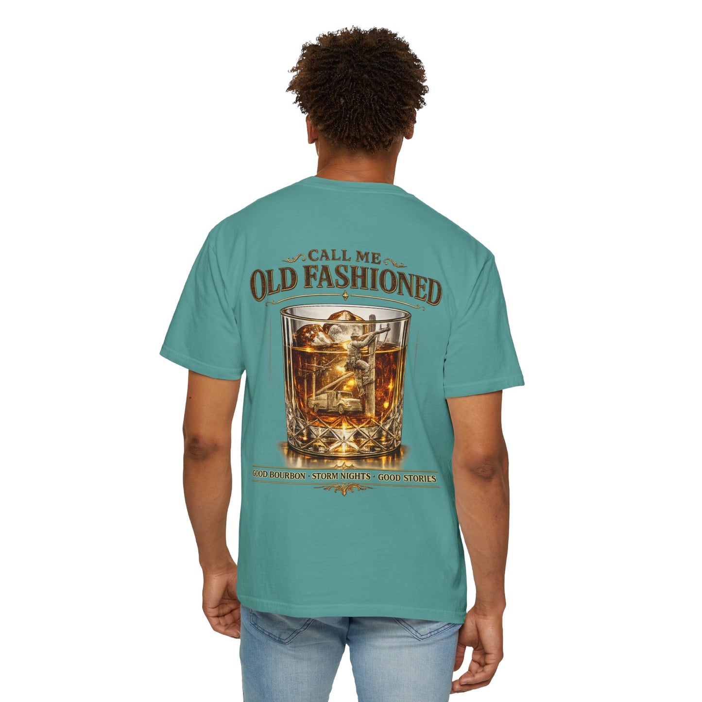Lineman Bourbon & Storm Chaser T-Shirt — "Call Me Old Fashioned"